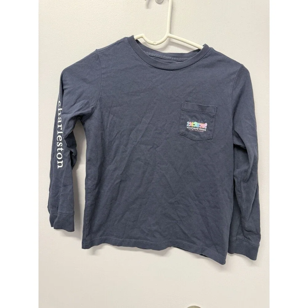 Kids Vineyard Vines Long Sleeve Charleston T Shirt Size 7